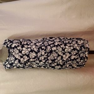 EUC Talbots navy/white sleevless sheath dress